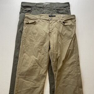 Lot 2 Mavi‎ 38x32 Matt Relaxed Straight Brushed Khaki Green Denim Mens Jeans